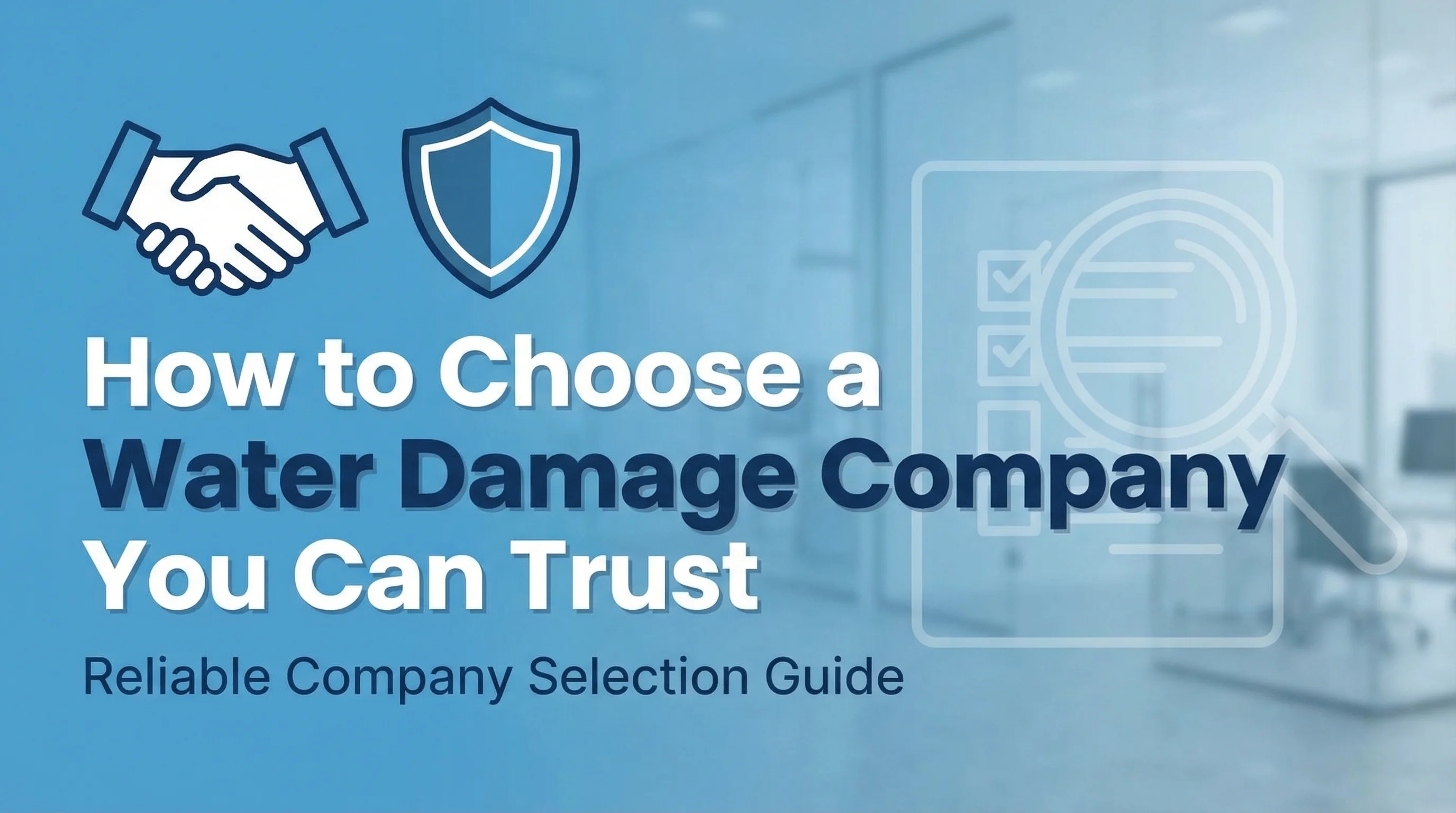 How to Choose a Water Damage Company You Can Trust