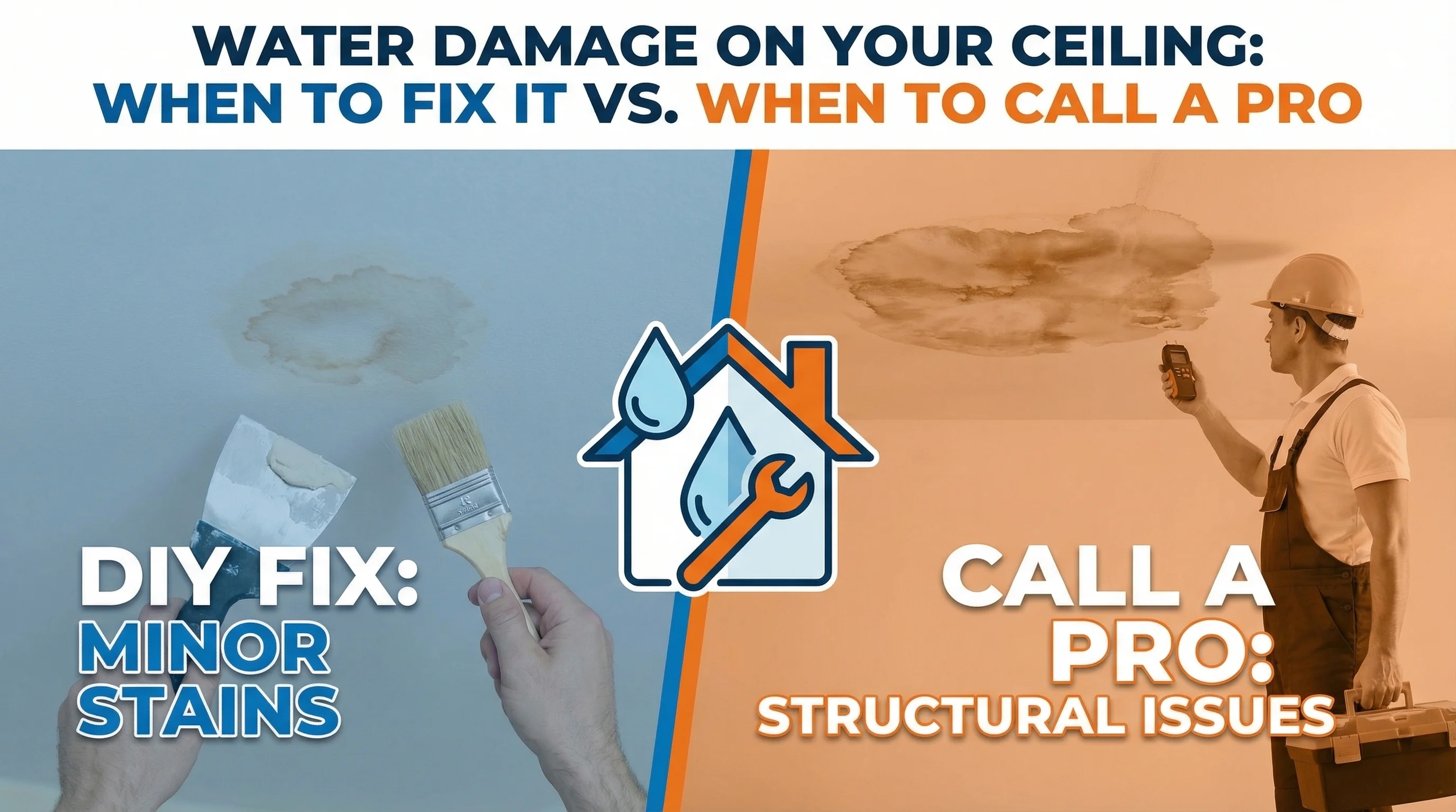 Water Damage on Your Ceiling: When to Fix It vs. When to Call a Pro